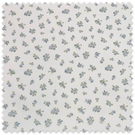 Tela Piqué Flores Primavera Azules por metros con estampado floral, ideal para vestidos infantiles, canastillas de bebé,