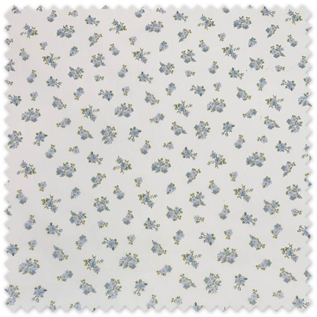Tela Piqué Flores Primavera Azules por metros con estampado floral, ideal para vestidos infantiles, canastillas de bebé,