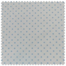 Tela Piqué Canutillo Lunar Azul en oferta por metros con estampado de lunares, ideal para ropa de bebé, vestidos infantiles