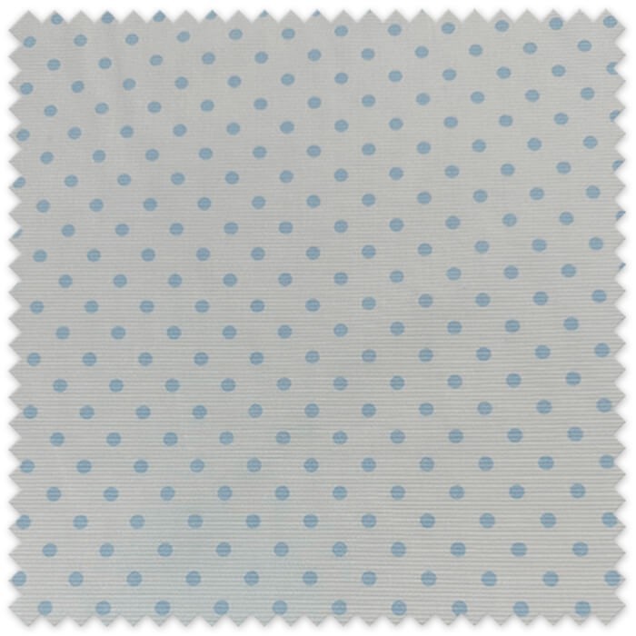 Tela Piqué Canutillo Lunar Azul en oferta por metros con estampado de lunares, ideal para ropa de bebé, vestidos infantiles