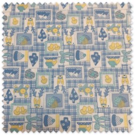 Tela Popelín Estilo Patchwork Navidad Azules en oferta por metros, tejido de algodón con estampado navideño ideal para patchwork
