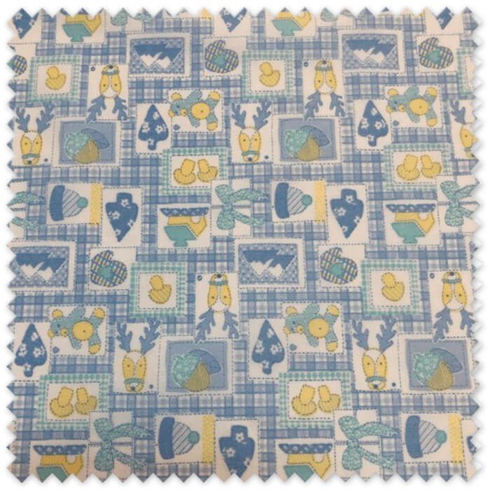 Tela Popelín Estilo Patchwork Navidad Azules en oferta por metros, tejido de algodón con estampado navideño ideal para patchwork