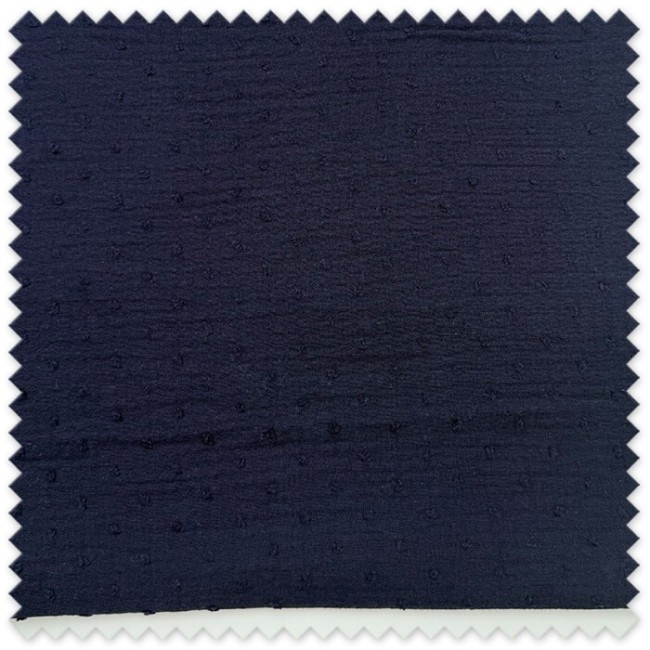 Retal 0,55 metros Algodón 100% Doble Gasa Plumeti Azul Marino, tela muselina con relieve plumeti ideal para ropa de bebé,