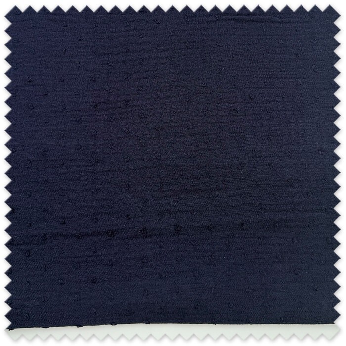 Retal 0,55 metros Algodón 100% Doble Gasa Plumeti Azul Marino, tela muselina con relieve plumeti ideal para ropa de bebé,