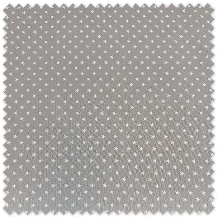 Tela Piqué Estrellas Fondo Gris por metros, tejido infantil con relieve y estampado de estrellas ideal para canastillas
