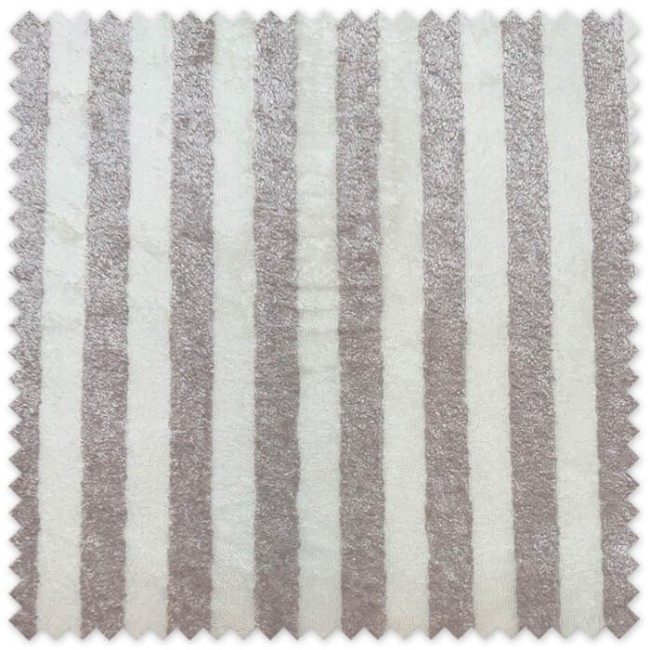 Tela Rizo Bambú Rayas Bicolor Topo y Crudo por metros, tejido ultrasuave y absorbente ideal para toallas, capas de baño
