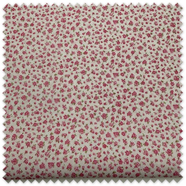 Retal 0,80 m de Popelín con mini flores rosas, tela floral delicada para costura, patchwork, confección y manualidades