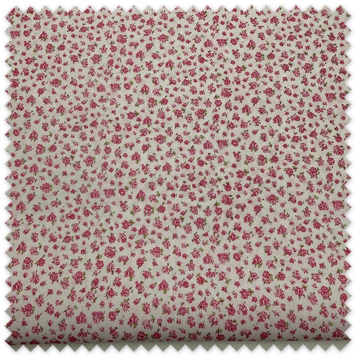Retal 0,80 m de Popelín con mini flores rosas, tela floral delicada para costura, patchwork, confección y manualidades