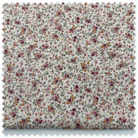 Retal 0,90 m con flores buganvilla sobre fondo rústico, tela floral estampada para decoración, patchwork y costura creativa