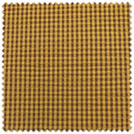 Tela Seersucker Vichy bicolor mostaza y marrón, tejido de cuadros para vestidos, prendas de verano, decoración