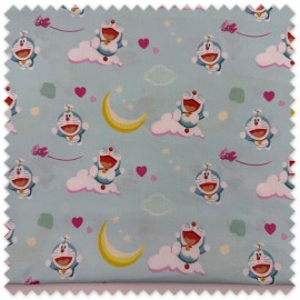 Retal de algodón 100% Doraemon de 0,60 metros para costura y manualidades infantiles