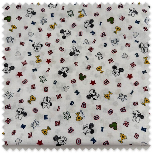 Retal de algodón 100% Mickey de 0,60 metros para costura y manualidades infantiles