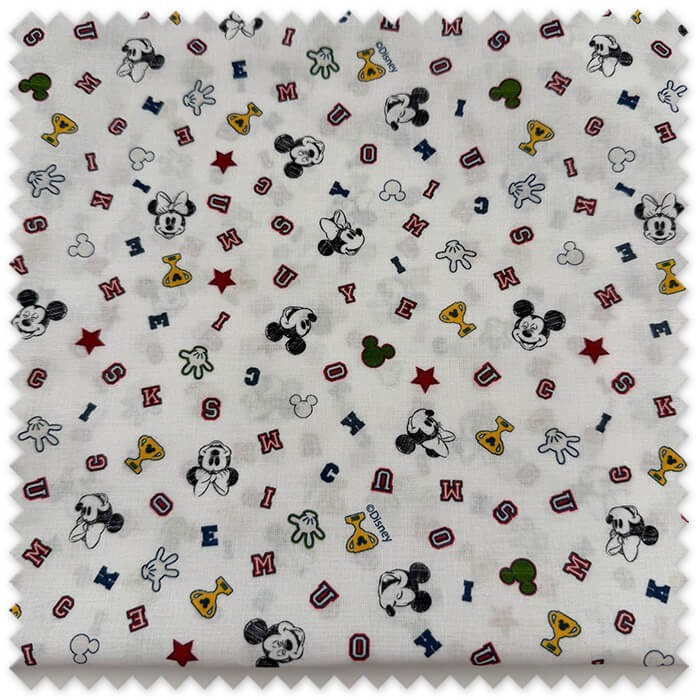 Retal de algodón 100% Mickey de 0,60 metros para costura y manualidades infantiles