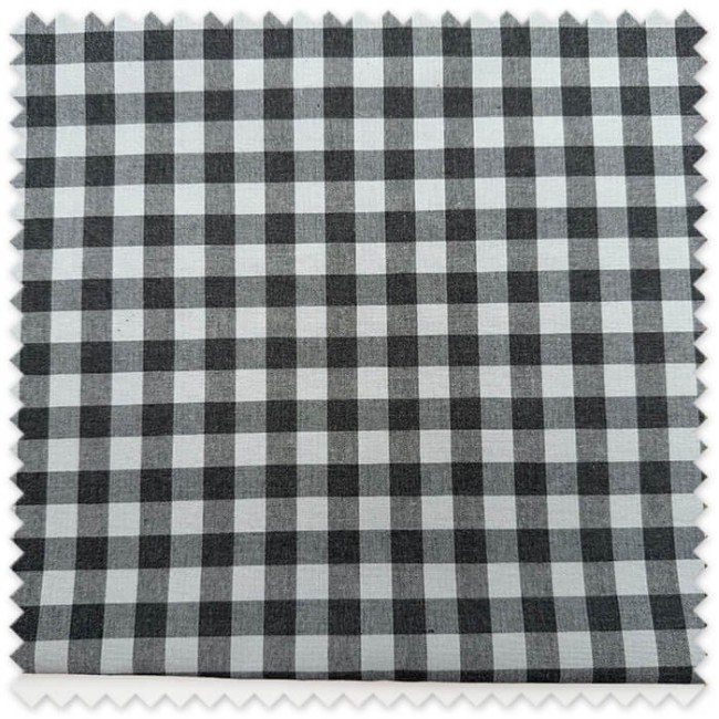 Retal 0,65 m Algodón 100% Cuadro Bicolor Azul Jeans y Negro