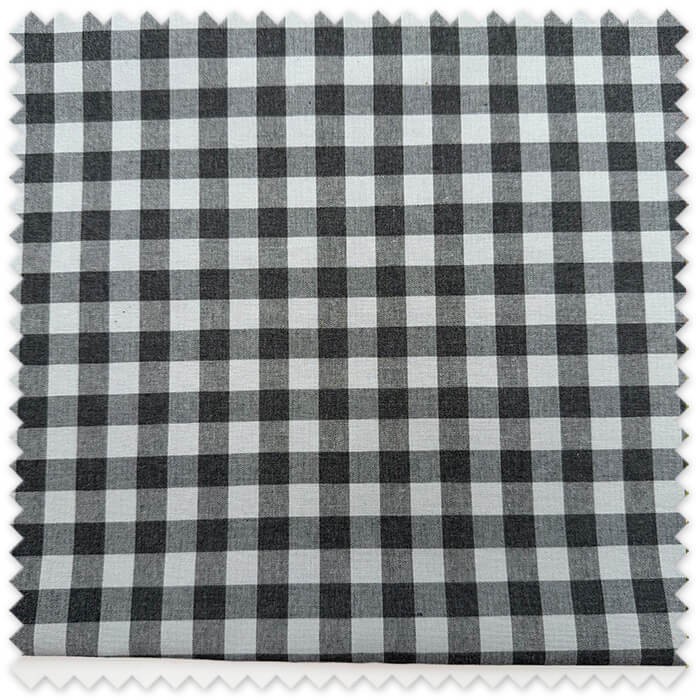 Retal 0,65 m Algodón 100% Cuadro Bicolor Azul Jeans y Negro