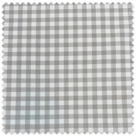 Tela popelín cuadros vichy gris algodón al mejor precio web