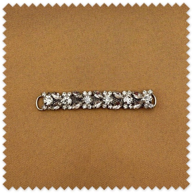 Aplique flores con piedras y malla para vestidos, indumentaria y confección