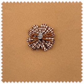 Flor de Tela Vichy Marrón ideal manualidades
