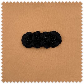 Comprar aplique Flores Tela y Perlas Tono Negro