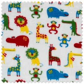 Tela coralina infantil de animales
Coralina estampada multicolor para confección