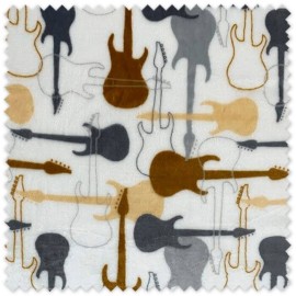 Tela de guitarras para confección
Tela musical estampada para costura creativa
