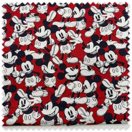 Retal 1m Algodón 100% Mickey Fondo Rojo | Tela Infantil