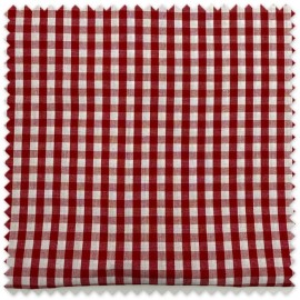 Retal 0,50 metros de algodón 100% con estampado de cuadros Vichy rojo para costura y patchwork.