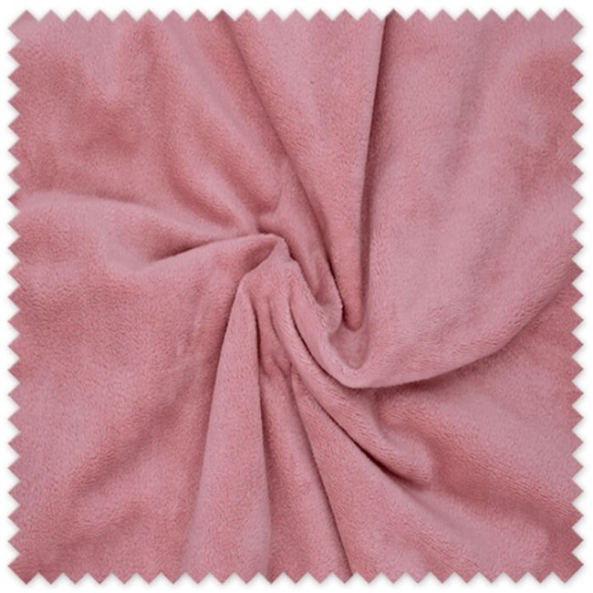 Tela Coralina Velvet Rosa Francia de 1,50 metros, suave y aterciopelada para mantitas, arrullos, confección infantil y hogar.