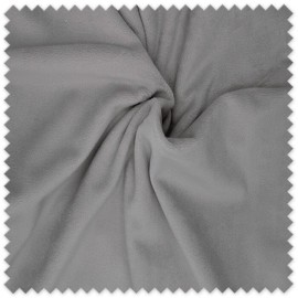 Tela Coralina Velvet Gris de 1,50 metros de ancho, suave y aterciopelada para mantas, prendas, arrullos y textiles de hogar.