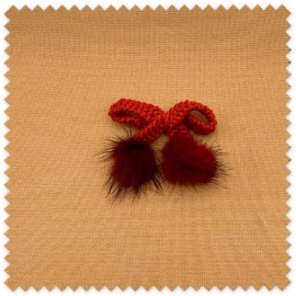 Lazo de lana rojo con pompones decorativos para costura, decoración y manualidades