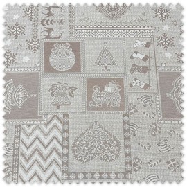 Comprar Tela Loneta Tejida Navidad Tono Tostado Con Lurex