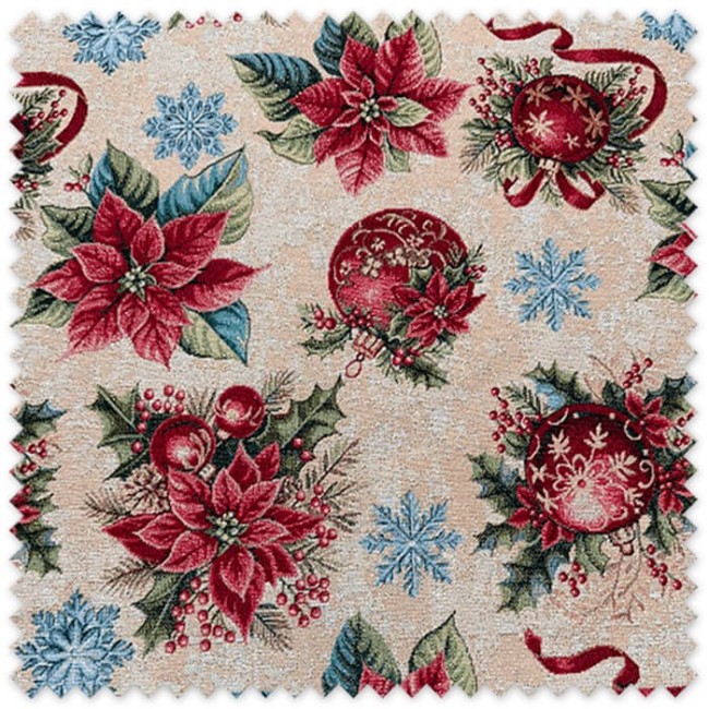 Gobelino navideño con lurex brillante diseño bolas