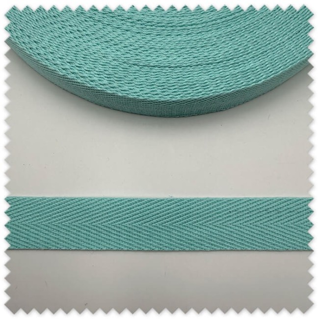 Cinta Espiga para Mochilas Verde Bebé 32mm de Algodón