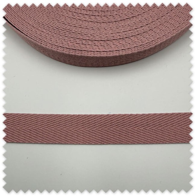 Cinta Espiga para Mochilas Rosa Empolvado 32mm 20% algodón 80% poliéster