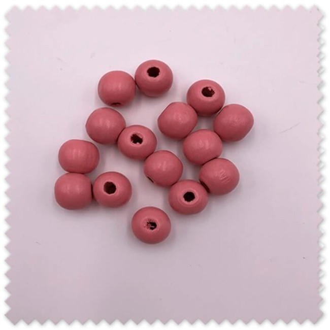 Bolas de madera rosa empolvado para manualidades