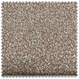 Retal 0,50m Voile Algodón 100% Orgánico Flores y Pájaros Fondo Rosa Empolvado