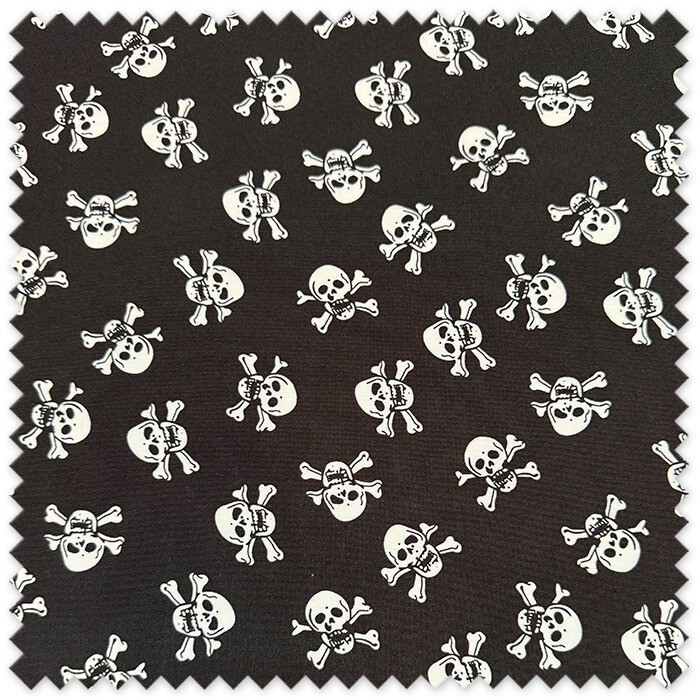Tela Strech Calaveras 100% poliéster para disfraces, Halloween y Carnaval
