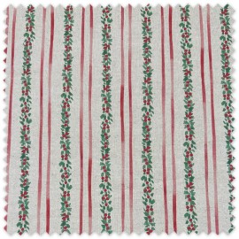 Tela Rústica Flores y Rayas Navidad de algodón 100% para decoración y costura