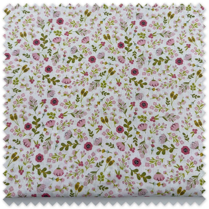 Retal 0,60m Popelín Flores Fucsia para costura, patchwork y confección floral