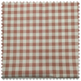 Retal 0,75m de algodón 100% orgánico con estampado de cuadros Vichy rosa empolvado para confección y costura creativa.