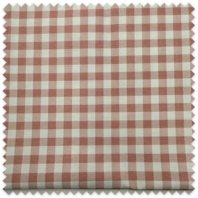 Retal 0,75m de algodón 100% orgánico con estampado de cuadros Vichy rosa empolvado para confección y costura creativa.
