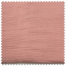 Retal 0,55m de doble gasa rosa bebé de algodón 100%, tela bambula ligera para confección infantil y costura creativa.