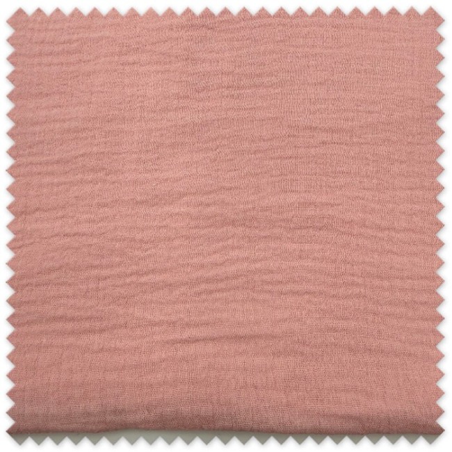Retal 0,55m de doble gasa rosa bebé de algodón 100%, tela bambula ligera para confección infantil y costura creativa.