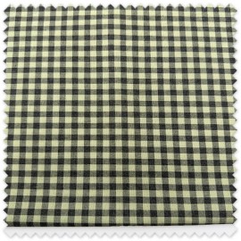 Retal 0,80m de algodón 100% con estampado de cuadros Vichy bicolor negro y verde de 0,6 cm para costura y confección.