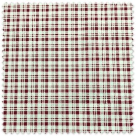 Tela Popelín Estampado Cuadros Granates OFERTA, tejido de 1,50 m de ancho para confección, moda infantil y costura creativa.