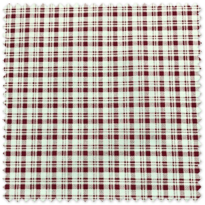 Tela Popelín Estampado Cuadros Granates OFERTA, tejido de 1,50 m de ancho para confección, moda infantil y costura creativa.