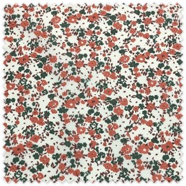 Tela popelín estampada de flores marrones estilo acuarela en tonos otoñales, 1,50 m de ancho, oferta por metros.