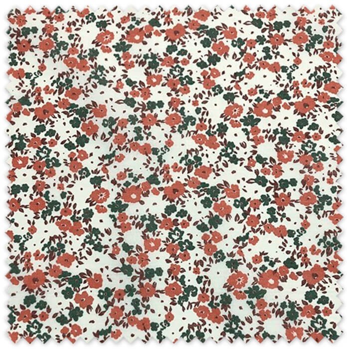 Tela popelín estampada de flores marrones estilo acuarela en tonos otoñales, 1,50 m de ancho, oferta por metros.