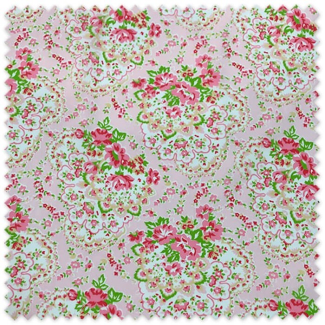 Tela Popelín Rosetones Rosas en Oferta | Venta de Telas ONLINE | Precios Outlet