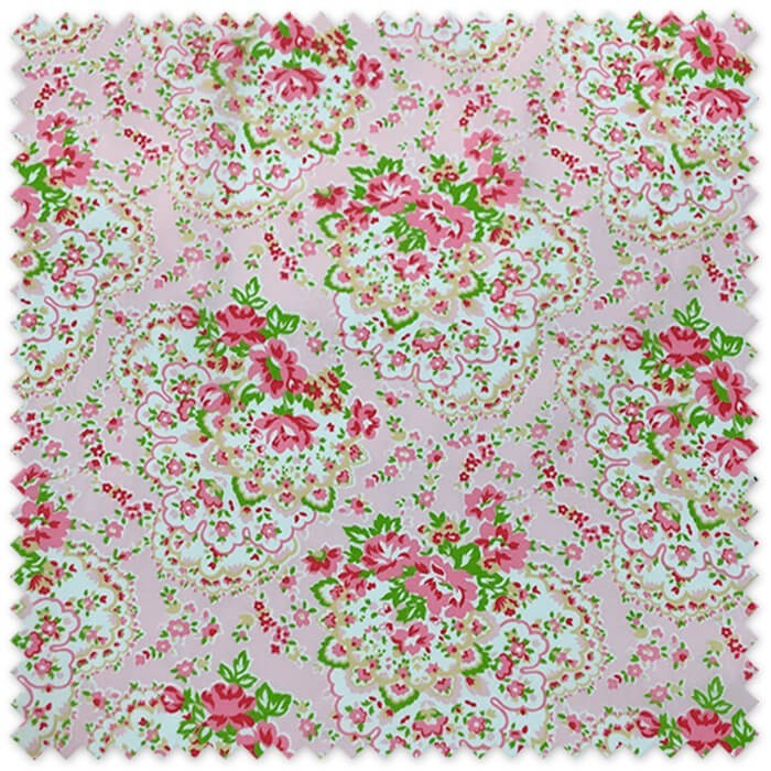 Tela Popelín Rosetones Rosas en Oferta | Venta de Telas ONLINE | Precios Outlet
